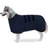 WUFANC Accappatoio per cani in microfibra - Accappatoio per cani con extra assorbente e ad asciugatura rapida - Velcro e nastro termoretraibile regolabile - Asciugamano per cani di taglia grande media e