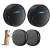 Whimsii Campane per cani per addestramento igienico, campanello wireless impermeabile IP55, 2 trasmettitori, 2 ricevitori, LED, 55 melodie e 4 livelli di volume, portata 289,6 m