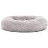 Record - Cuccia Batuffolo Ciambella per cani e gatti. Lettino per animali con base antiscivolo, impermeabile e lavabile. Cuscino rotondo misura diametro 90 x 25h, colore Grigio