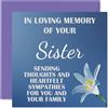 Stuff4 Biglietti di condoglianze - In Loving Memory Of Your Sister - Biglietti di auguri per lutto e lutto per adulti, 145 mm x 145 mm, biglietto di auguri per condoglianze che pensano a te, fiori