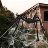 iZoeL Halloween Decorazioni Halloween Ragno Giant Spider 2 m Grande Ragno 5.5 m x 7 m Ragnatela 30 Mini Ragni 40 g Ragnatela, pour Decorazioni Casa/Interni/Esterni/Casa Stregata/Giardino