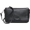 GIANNI CHIARINI BORSA DONNA GIANNI CHIARINI NERA NORA POUCH IN PELLE MARTELLATA CON CINTURINO E TRACOLLA REMOVIBILI