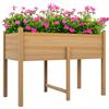 Outsunny Orto Rialzato con 2 Fori di Drenaggio e Sacca in Tessuto non Tessuto, in Legno di Abete, 115x55x80 cm