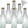 mikken 6 piccole bottiglie di vetro da 250 ml per liquore + 1 imbuto