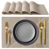 IPEA Tovagliette Americane Eleganti 45 x 30 cm per Cena, Pranzo, Colazione - 6 Unità - Tovaglietta Lavabile, Resistente al Calore, Antiscivolo, Antimacchia per Tavolo della Cucina e Sala - Beige