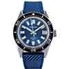 Seestern S404 Automatico Acciaio Blu Datario Silicone Diver Orologio Uomo