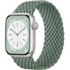 Maledan Intrecciato Cinturini Compatibili con Cinturino Apple Watch 45mm 44mm 42mm 49mm per Donna Uomo, Cinturini Sportiva Elastica Regolabile per iWatch SE Series 9 8 7 6 5 4 3 2 1 Ultra, Verde