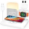 COLSUR Caricatore 5 in 1 Wireless per Apple Stazione di Ricarica Rapida per iPhone 17/16/15/14/13 AirPods iWatch Samsung Lampada da comodino touch senza fili 3 funzioni sveglia stazione di ricarica