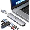 Lemorele Adattatore Macbook Air Pro Thunderbolt -7in2, Alluminio 40gbps Hub USB C Thunderbolt, 3*Usb 3.0, Hdmi 4k, Sd Tf, PD100w, Accessori Mac Adapter USB C Hub thunderbolt 4 dock Per Macbook Pro Air