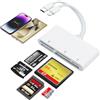 ROCKETEK Card Reader Lettore multi-scheda USB-C Lightning 5 in 1 per SD, CF, XD, MS, Micro SD - Hub adattatore multi-scheda di memoria per iPhone, iPad, MacBook, Samsung, Windows, Mac OS, iOS, Linux, Android