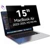 Protescreen Magnetica Pellicola Privacy per MacBook Air 15 Pollici (2023-2025,M2,M3，M4),Filtro Privacy Schermo,Protettiva Schermo Rimovibile Anti Luce Blu Antiriflesso per Mac 15.3