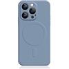 Mixroom - Custodia Cover per iPhone 12 PRO Max in TPU Silicone Morbido Compatibile con MagSafe Accessori con Cerchio Magnetico Integrato Blu Chiaro
