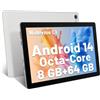 Yicty Tablet 10 Pollici Android 14 Octa-Core 8GB RAM 64GB ROM 1TB TF Estensione 1280x800 IPS Touchscreen Tablet PC WiFi 6 Bluetooth 5.3 Widevine L1 Doppia Fotocamera Altoparlanti 5000 mAh (Bianco)