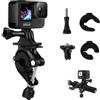 REYGEAK Supporto per manubrio bici Insta360 X4/X3, clip Hoder per moto e bici con doppi artigli per GoPro Hero13/12/11/10/9, DJI Action 5/4/3, accessori di montaggio per attacco tascabile 4/3