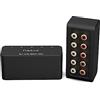 Cubilux AS-R1 Splitter Box Audio RCA a 4 Vie, Stereo a 4 Canali, Passivo in Lega di Alluminio (1 Ingresso 4 Uscite)