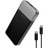 JUOVI Power Bank Caricatore Portatile 10000mAh, 35W Ricarica Rapida Batteria Esterna Sottile e Leggero PD 3.0 QC 4.0 2 ingressi e uscite USB-C, 1 uscita USB-A Compatibile con iPhone Galaxy iPad (Nero)
