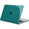 TECOOL Cover per MacBook Pro 13 Pollici 2016-2022 (M2 M1 A2338/A2289/A2251/A2159/A1989/A1706/A1708), Custodia Rigida Protettiva Sottile in Plastica Superficie Liscia, Cristallo Turchese Profondo