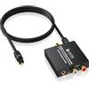 eSynic 192KHZ Convertitore Professionale da Ottico a RCA Convertitore Audio Digitale Analogico Adattatore Audio Ottico Analogico da 3,5 mm Convertitore DAC per HDTV Blu Ray HD DVD TV
