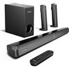 ULTIMEA 4.1ch Soundbar Dolby Atmos per Smart TV, 2 in 1 Bluetooth 5.3 Soundbar TV con Subwoofer, Potenza 280W, 3 Modalità EQ Sound Bar, Potenziamento Bassi, HDMI in/eARC, Serie Staccabile Apollo S60