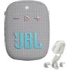 JBL Box Wind 3S - Mini Cassa Bluetooth Bass Boost di Harman Kardon - Casse Bluetooth Portatile con Clip per Sport, Outdoor, Bicicletta, Scooter e Moto, Impermeabile dopo IP67 - bianco grigio