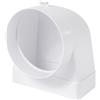 Vent Systems 150 x 75 mm connettore angolare rettangolare a 90° - passaggio a tubo con diametro di 125 mm - presa d'aria, giunto di scarico per sistemi HVAC - Connettore di ventilazione per