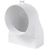 Vent Systems 120 x 60 mm, connettore rettangolare a 90°, passaggio a tubo con diametro di 100 mm, presa d'aria, giunto di scarico per sistemi HVAC - Connettore di ventilazione per riscaldamento