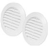 Vent Systems Sfiato per porta in plastica con feritoia bianca, diametro di 70 mm, confezione da 2, griglia rotonda facile da installare, per flusso d'aria interno, registro di ventilazione durevole