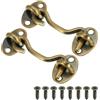 PATIKIL 3 pollici Gancio Occhio Chiusura, 2pz Carbonio Acciaio Privacy Gancio e Occhio Chiusura Cancello Chiusura Blocco Per Finestra Scorrevole Porta Fienile Porta, Bronzo