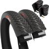 Fincci Copertoni Elettrica Fat Bike MTB 26 x 4.0 Policci - Coppia Fat Gomme con 2x Camera d'aria 26 Valvola Schrader Pneumatico 100-559 per Montagna, Neve, Sabbia strade - Confezione da 2 accessori