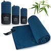 Outdoro, asciugamano con carbone di bambù, ultra leggero, assorbente e morbido, in microfibra, ideale per il bagno, la spiaggia, la sauna, perfetto per i viaggi e il fitness, Blu, L (150 x 75 cm)