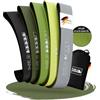 Wild Instincts® Elastici fitness Glutei - Set di 3 / Fasce in Tessuto per Glutei e Gambe, Larghezza 8 cm/Elastico Fitness Gambe e Glutei/Banda Elastica Fitness/Loop Bands/Resistance Band