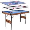 OYE Tavolo da gioco combinato 3 in 1 da 140 cm, pieghevole, in legno ingegnerizzato, biliardo, hockey, ping pong