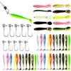 Dbuwqips Set di 53 esche da pesca da 1,8 g/3,5 g, 43 pezzi, esche da pesca bioniche, morbide, per spigola, luccio, trota, pesce persico