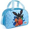 PERLETTI Borsa Sport Bing per Bimbi con Tracolla - Borsone Palestra con Stampa Bing e Flop per Bambini Azzurro e Blu - Sacca Sportiva Bambino Ideale per Tempo Libero e Viaggi - 28x41.5x21