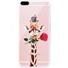 CrazyLemon Custodia per iPhone 7 Plus/iPhone 8 Plus, Cover protettiva in silicone trasparente morbida e flessibile in gel TPU per iPhone 7 Plus/iPhone 8 Plus - Giraffa Mangiare Rosa