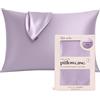 Kitsch Fodera per cuscino in satin con cerniera per capelli e pelle, morbida come seta, liscia, lavabile in lavatrice, senza pieghe, satin rinfrescante - Queen/Standard (19x26) - Lavanda
