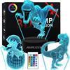 AIRUEEK 3D Lampade Dinosaur Luci Notte per Bambini Luce di Notte Smart Touch 7 Colori e Cambiamento Automatico Colori Illuminazione Creativa night light