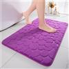 Chakme Tappetino da Bagno in Memory Foam, Assorbente, Antiscivolo per Doccia e Soggiorno, 43 x 61 cm, Viola