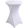 iEventStar Tovaglia elasticizzata in spandex, per tavolo da bar, per tavolo da bistrot e cocktail (bianco, Ø 80-85 cm)