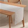 GAMUSI Runner da tavolo rettangolare antimacchia impermeabile Vichy a quadri, 45 x 170 cm, tessuto di cotone traspirante e morbido, colore grigio chiaro