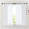 PONY DANCE Tenda per Bambini Tende per Interni 2 Pezzi - Tende con Passanti 140 x 145 CM Tenda Bianca Trasparente Cucina Tende Camera da Letto