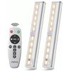 LDOPTO Luce led Luci led a Batteria con Telecomando, Luci da Notte Portatili con Nastro Adesivo Magnetico da Fissare Ovunque/Luminosità Regolabile/Timer per Spegnimento Automatico, Argento 2 pacco