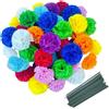 Rikyo Set di 50 garofani artificiali in seta con steli, riempitivi per vasi per la decorazione della casa, matrimoni, feste, compleanni, decorazioni per torte, bouquet da polso fai da te, teste di
