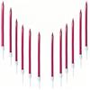 Generic Candeline Compleanno Particolari 12 Pezzi Candele Metalliche Lunghe Sottili Decorazioni Torta (Dritto-Rosso)
