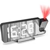 Cuteefun Sveglia con Proiettore Soffitto, Sveglia Digitale da Comodino con Temperatura, Snooze, Luminosità Regolabile, 12/24H, Orologio con Proiezione Ora Soffitto per Camera da Letto, Cifre Bianche