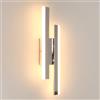 Riserva LED Applique da Parete Interno, 16W Lampada da Parete Moderno, 3000K 1800LM Bianco Caldo Luci da Parete Interno per Camera da Letto, Corridoio, Soggiorno, Cromato 40cm