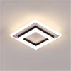 SENQIU Lampada da Soffitto LED, 24W 2700LM Plafoniera Moderna Quadrata Nero, Lampadario LED Soffitto in Acrilico per Soggiorno Camera da Letto Cucina Corridoio, Luce Neutra 4500K, 20CM