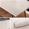 Livelynine Carta Adesiva per Mobili Legno Bianco Impermeabile Pellicola Adesiva Legno PVC Carta Adesiva per Armadio Cassetti Tavolo Porte Ripiani Plastica Adesiva Paraschizzi Cucina Adesivo 40CMx2M