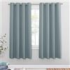 PONY DANCE Tende Oscuranti Moderne per Soggiorno Tenda Termica per Interni 2 Pezzi L 140 x A 175 cm Blackout Curtains con Anelli Camera da Letto, Blu Grigiastro