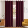 YSTELLAA Natale Impermeabili Tende Oscuranti Per Interni 2 Pezzi, 140×160CM, Tende Termiche Isolanti Con Anelli, Moderne, Fonoassorbenti, Per Soggiorn, Camera Da Letto, Bordeaux